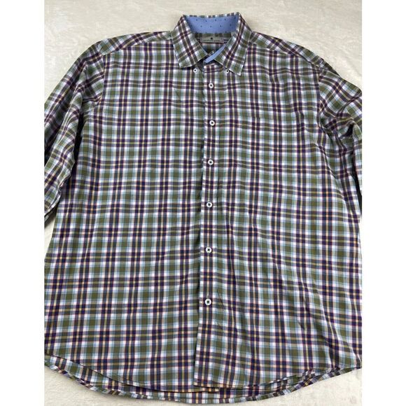 Southern Pines Button-Down Shirt Men's Size XL Multicolor Cotton Plaid Collared - Picture 1 of 6